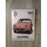 plaque métal déco publicitaire renault dauphine 1961 rétro vintage