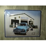 plaque métal déco publicitaire renault 4CV rétro vintage