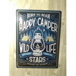 plaque métal déco publicitaire happy camper rétro vintage