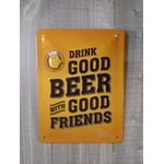 plaque métal déco publicitaire drink beer rétro vintage