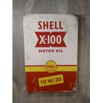 plaque métal déco publicitaire shell motor oil rétro vintage