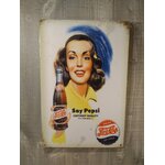 plaque métal déco publicitaire pepsi cola pin-up rétro vintage