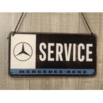 plaque à suspendre métal déco publicitaire mercedes benz service garage rétro vintage
