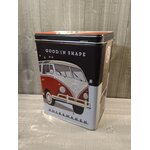 Boîte De Rangement Métal Vintage Volkswagen "Good In Shape" - 10x14x20 Cm - 3L - Style Rétro - Neuf Sous Emballage