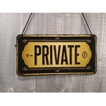 plaque métal à suspendre private vintage