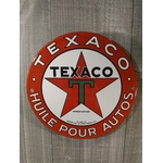 plaque émaillée publicitaire texaco huiles pour autos