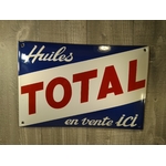 plaque émaillée publicitaire huiles total