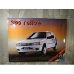 plaque métal publicitaire peugeot 205 rallye