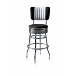 Tabouret de bar bas luxe avec dossier Palace 66 noir
