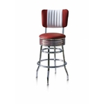 Tabouret de bar bas luxe avec dossier Palace 66 ruby