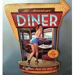 plaque métal déco pin-up diner vintage