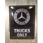 plaque déco mercedes trucks only rétro vintage
