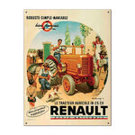 Plaque Métal Relief 20x15 Cm Renault Tracteur D22 - Décoration Vintage Collection I&S