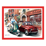 plaque déco fiat 500  dolce vita rétro vintage