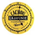 horloge émaillée cachou lajaunie publicitaire