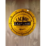 horloge émaillée publicitaire cachou lajaunie rétro vintage