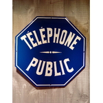 plaque émaillée téléphone public déco rétro