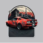 plaque rétro vintage publicitaire ford mustang tour eiffel