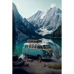 plaque déco road-trip volkswagen combi publicitaire
