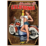 plaque déco pin-up california moto bougie