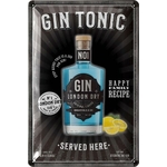 plaque métal gin tonic served here 20x30cm