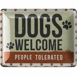 plaque métal dogs welcome 15x20cm rétro vintage