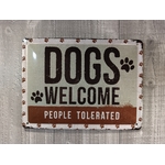 plaque métal déco bienvenue chiens