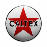 plaque émaillée ronde logo caltex