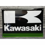 plaque émaillée logo kawasaki motos
