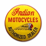 plaque émaillée ronde indian motorcycle dealer