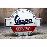 horloge émaillée publicitaire vespa servizio