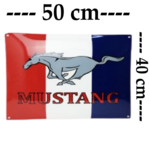 plaque émaillée Ford Mustang stripes