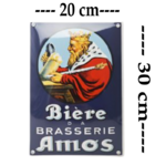 plaque émaillée brasserie Amos 20x30