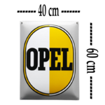 plaque émaillée bombée logo opel