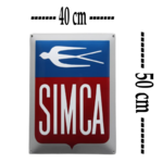 plaque émaillée bombée Simca rectangulaire