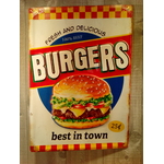 plaque déco américaine burgers vintage