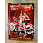 plaque déco pin-up california vintage