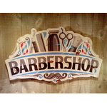 plaque déco publicitaire barber shop vintage