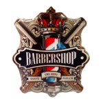 plaque déco publicitaire barber shop vintage