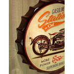 capsule murale métal moto vintage gas station usa