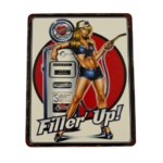 plaque pompe à essence pin-up filler up