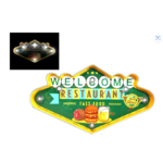 enseigne lumineuse welcome restaurant vintage