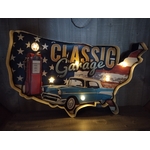 enseigne lumineuse rétro vintage classic garage