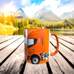 mug céramique collection camion iveco orange