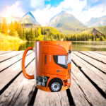 tasse céramique camion publicitaire iveco orange