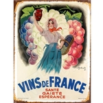 plaque déco vintage vins de france