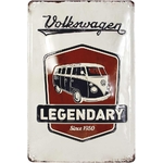 plaque métal en relief vw combi legendary