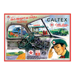 Plaque métal Station-service Caltex publicitaire