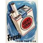 Plaque publicitaire Lucky strike publicitaire vintage