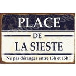 plaque métal place de la sieste 20x30